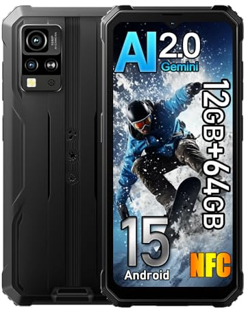 Blackview BV4800 SE Android 15 Teléfono Móvil Resistente 2025, 12GB+64GB/2TB Móvil Irrompible, 16MP AI Camera, 6.56 HD+,5100mAh, Dual 4G Telefono NFC,IP68, 5G WiFi,GPS,OTG,FM,Gemini AI 2.0