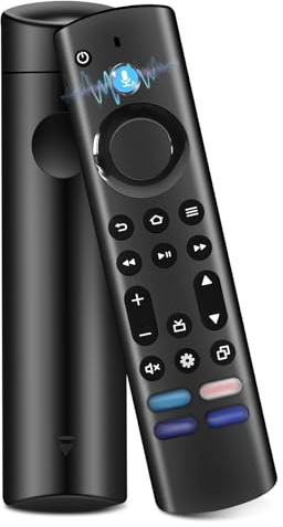 Télécommande Vocale de Remplacement (4 Génération) Compatible avec AMZ F-i-re Stick TV (2 & 3 Gen & Lite & 4K & 4K Max), pour Smart TV Cube (2 & 3 Gen), avec Quatre Touches Rapides et Fonction