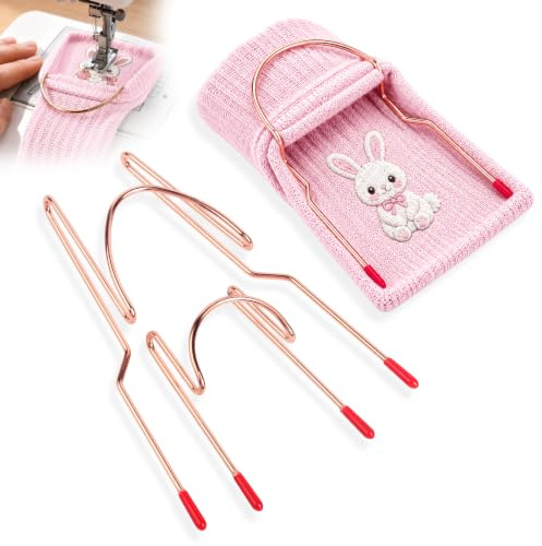 Paquete de 2 máquinas de bordado de aros de metal, juego de ayuda de aro para adultos y niños, marco universal para estabilizar calcetines, puños, mangas, guantes, pulseras y ropa pequeña