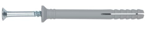Index BZTCCA08080 Nail Mat Polyamide 6.6 TC ca Nail Screw with Countersunk Head Pack of 4, Grey/Galvanised/Pre-Assembled