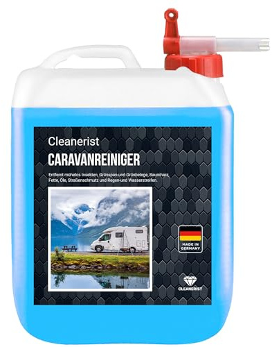 Cleanerist AP01 - Detergente concentrato per caravan, 5 litri, incluso rubinetto di scarico Sabeu FLUXX®, detergente speciale per caravan, roulotte, camper e camper