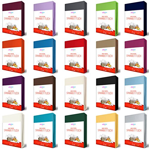 Jersey Topper Spannbettlaken Spannbetttuch aus Reiner Baumwolle in Farbe: Anthrazit-Grau, Größe: Topper 180x200cm