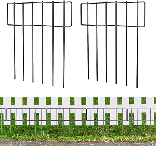 19 Pack Animal Barrier Fence, 17 in(H) X 20.8 Ft(L) Decorative Garden Fencing, Rustproof Metal Wire Garden Fence Border, Dog Rabbits Fence No Dig for Outdoor.
