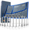HASKYY 12tlg-Gewinkelte-Zoll-Ratschenschlüssel-Satz-Set I 1/4-15/16 I Imperial Harley Maul-Gabel-Schlüssel Inch-Ratschen-Schlüssel