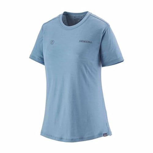 Patagonia Damen W's Cap Cool Merino Graphic Kurzarm Shirt, Forge Mark Icons: Light Plume Grey, XS