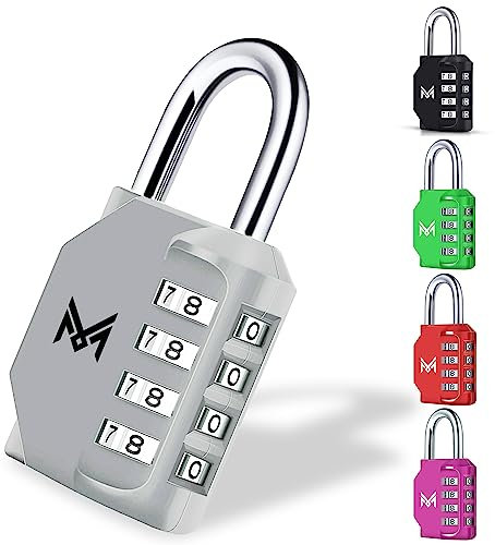 MERCURYAL Lucchetto Combinazione - Lucchetto Armadietto Impermeabile - Lucchetto A Combinazione - Lucchetti di sicurezza a 4 cifre da inserire nell'armadietto palestra, Cassetti, Armadietto (Argento)