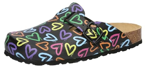 Lico Bioline Clog Print, Zoccoli, Donna, Nero, 38 EU