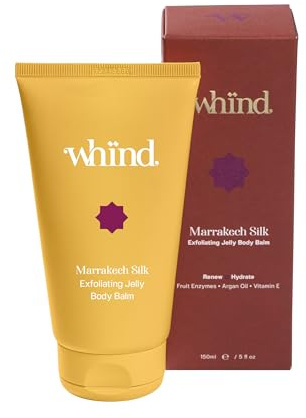 whind Marrakech Silk Gommage exfoliant pour le corps en gelée – Gommage douche hydratant à la vitamine E pour une peau éclatante – 150 ml – Exfoliant et hydratant doux pour le corps