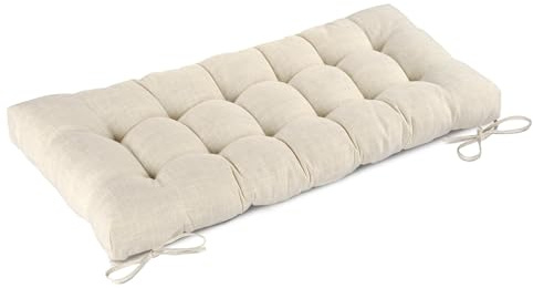FlyGulls Bench Cushion for Indoor Furniture 48x19 inch Rectangle Bench Seat Cushion for Bay Window Entryway Bench Thick Textured Chair Cushion with Non-Slip Backing 1 Pack, Beige