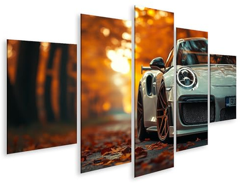 islandburner Cuadro en lienzo Porsche otoñal al atardecer Imágenes murales póster