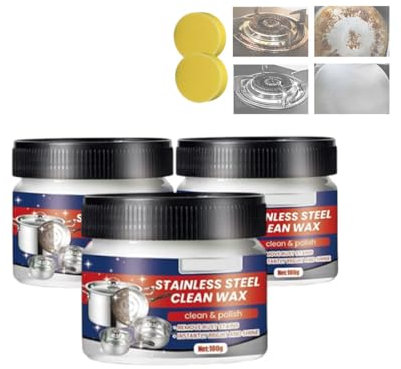 Pasta detergente per pentole in acciaio inox, pasta detergente magica per pentole e padelle con nanotecnologia (3PCS)