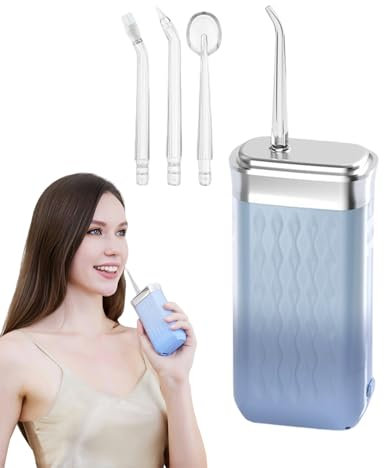 Idropulsore Portatile,Modalità Impulsi Regolabile | Con 4 Ugelli Silenzioso a Batteria Impermeabile Serbatoio 200ml per Manutenzione Impianti