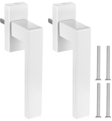 HAOCHEN 2 Pz Maniglia Porta Finestra PVC, Maniglia Finestra Alluminio, Maniglie per Finestre in UPVC, Maniglie di Ricambio per Finestre e Porte in UPVC (Bianco)