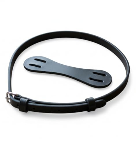 Hunters Saddlery Sperriemen mit Schlaufe Halterung für Pferd Befestigung zum Nachrüsten von Trense, Reithalfter Zaumzeug (Schwarz)