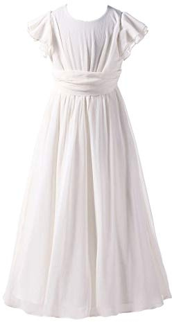 Happy Rose Junior Bridesmaid Dress Prom Party Dresses Long Flower Girl's Dress Ivory Cream 14