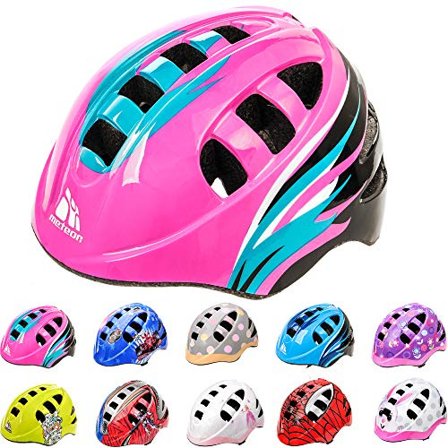 meteor® Cykelhjälm barn- och ungdomshjälmar: Cykelhjälm hjulsport skateboard inlines-skridskoåkning BMX Scooter – utvecklad för den yngsta användarens säkerhet ORBIT ROSA S 48-52cm 200g