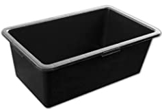 Bradas Mörtelkasten 60 Liter Zementkübel Pflanzwanne Tuppe Zementkübel PVC schwarz für Baustelle, Haushalt, Garten, Industrie Mörtelkübel für Mörtel, Beton, Schutt & Baustoffe