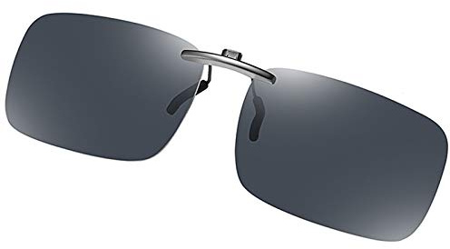 FF FRAZALA Polarized Clip On Sunglasses Rimless Non-flip Design UV Protection Sunglasses for Prescription Glasses (Black,Medium)