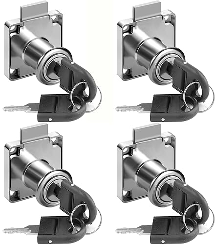 ZiYuya 4 Stück Nockenschloss mit Schlüssel unterschiedlich, Sicherheitsschloss Schrankschloss Briefkasten Schloss Schubladenschloss Briefkasten Schloss Haushalt Büro Möbel Türschloss