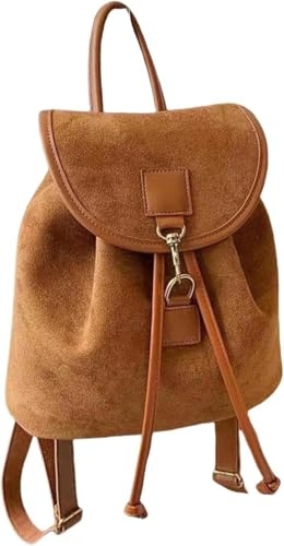 YIMAIWLX Ladies Backpack Ladies Leather Backpack Handbag Vintage Daypack Small Leather Rucksack Handbag Womens Shoulder Bag Work Bag-brown