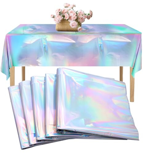 WYYFXY® 5 Stück Bunt Glitzer Tischdecke Party Tischdecke Plastik 137×274cm
