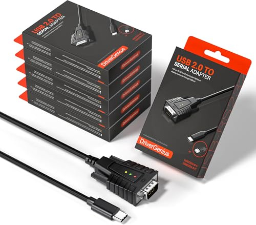 DriverGenius SerialEdgeX Series | Adattatore USB-C a Seriale/RS232 DB9 con 3 LED – Compatibile Windows 11 e macOS 15 – Per IT, Tecnici, Ingegneri, Appassionati Elettronica 【6 pz/conf., USB232A-B-C】