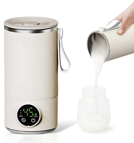 Hervidor Eléctrico de Viaje Portátil 400 Ml, Caldera de Agua Caliente de Acero Inoxidable Recargable con USB con Batería Dual de 3000 MAh