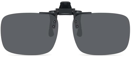 GUIZIYAO Clip Lunettes de Soleil Polarisées, Clip Lunettes de Soleil, Clip on Sunglasses Polarized, Lunettes de Soleil Polarisées Rabattables, pour la Conduite et Les Activités de Plein air (Gris)