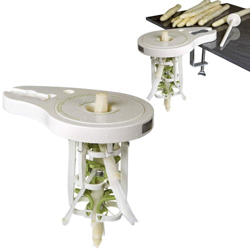 Generisch Pelapatate asparagi con 6 lame di precisione, morsetto a vite e pestello, pelapatate manuale senza forza per asparagi