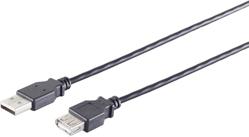 1 x USB-A-förlängningskabel, 2.0, svart, 1 m – med denna standard USB-kabel kan du förlänga en befintlig USB-port, t.ex. din PC-mus.
