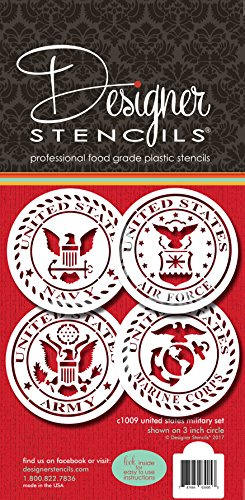 Military Seals Baking Stencils | Royal Icing & Airbrush Cookies | US Army Navy & Air Force Templates | C1009 by Designer Stencils