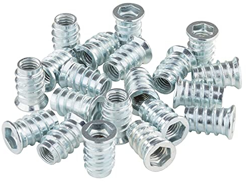 50x Einschraubmuttern Gewindemuffen Innensechskant Senkkopf M6 10x15