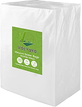 VacYaYa 100 Bags25x35cm Vacuum Food Sealer Machine Freezer Storage Bags,Vac Seal a Meal Bags with BPA Free and Heavy Duty Sous Vide Vaccume Seal PreCut Bag