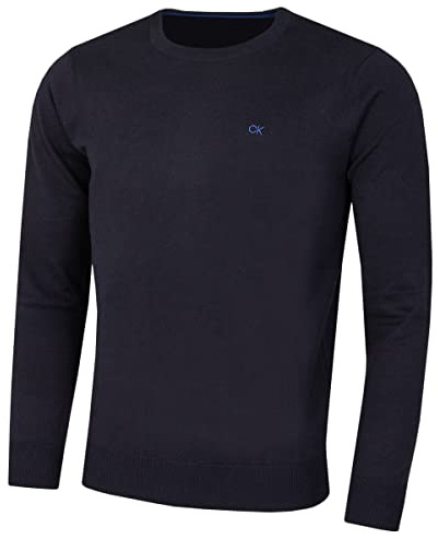 Calvin Klein Hombre Crew Cuello Soft Algodón Suéter - Armada - L