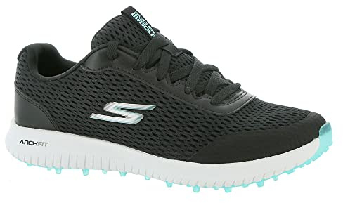 Skechers Women's, GOgolf: Max Fairway 3 Golf Shoe Black Turquoise 8 M
