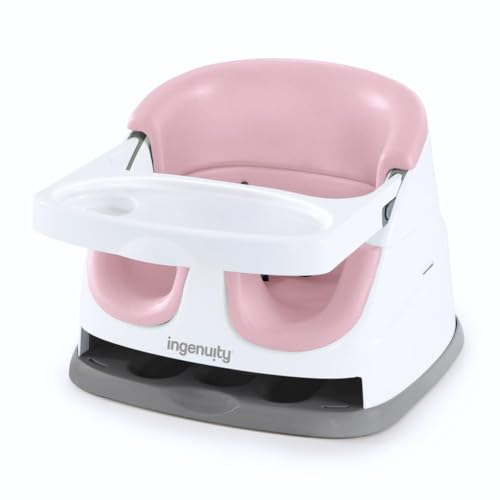 Ingenuity, Rehausseur de Chaise 2en1 pour Bébé et Enfants, Siège Evolutif, Harnais de Sécurité à 3 Points, Plateau Amovible, sons BPA, Portable et Facile à Nettoyer, Peony, 6-36 Mois