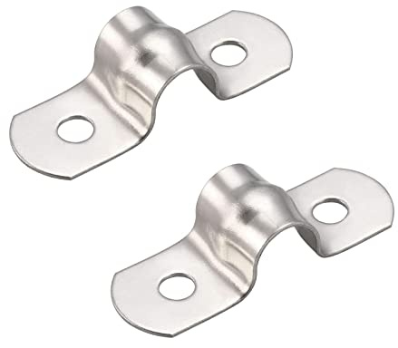 TA-VIGOR 20 st styv rörrem 8 mm (0,3 tum), 2 hål rörremmar 304 rostfritt stål U-fäste spänning rörklämma för rörfixering