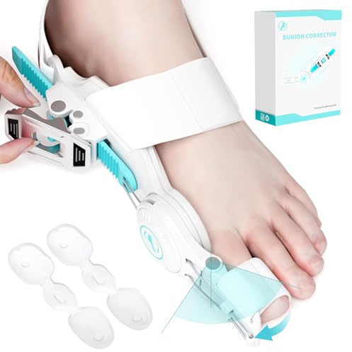 Kutain Upgraded Bunion Corrector for Women & Men, Orthopedic Bunions Correction with Non Slip Big Toe Separators, Adjustable Bunion Splint Suitable for Left/Right Feet Bunion Relief (1PCS)