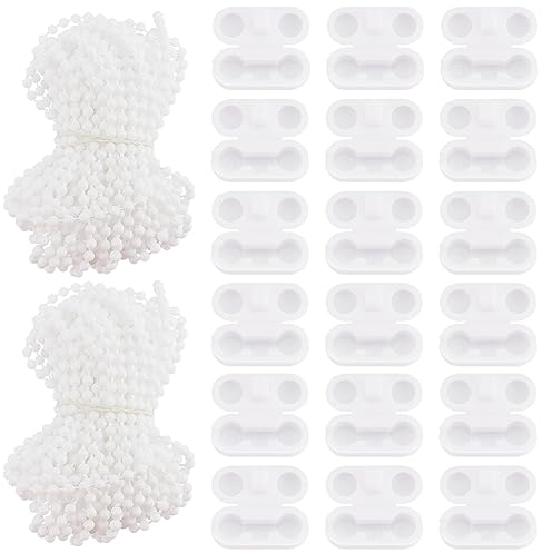 WEBEEDY 20 Meter (65.6 Fuß) Rollo-Perlenkettenschnur Kunststoff-Rollo Römischer Vertikaler Rollo Perlenkette Zugschnur Für Rollo-Ersatzteile Reparaturbeschläge