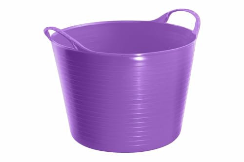 Optimal Products FLEXI TUB WITH HANDLE BUILDER TRUG CONSTRUCTION CONTAINER BUCKET LAUNDRY BASKET UK (Purple, Large)