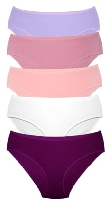 ALYA UNDERWEAR Cotone, Vita Media, Mutande Donna, Traspirante, Confortevole, Morbido Slip, Flessibile, Mutandine, Confezione Multipla, (Multicolor-P25, XL)