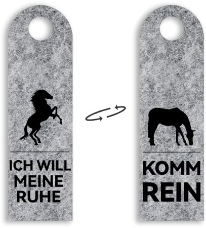 NICEIN 2PCS Bitte nicht Stören Schild - Komm Rein,Ich will Meine Ruhe,Rotes und Grünes Türschild Kinderzimmer,Türschild Bitte Nicht Stören,Pferde Mädchen Geschenk,Geschenke für Teenager(GrauⅡ)