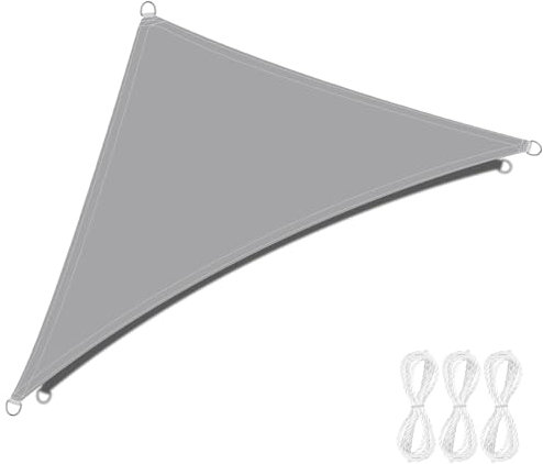 Sonnensegel Wasserdicht, 95% UV Schutz Sonnensegel Dreieckig Sonnenschutz Atmungsaktiv Reißfest Wetterfest, 1,9 * 1,9 * 2,7 m Dreieckig Wasserdicht mit Befestigungsseilenfür Balkon Terrasse Garten