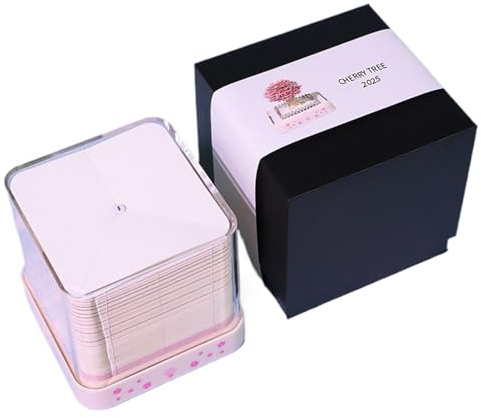 3D Calendar Memo Pad 2026 | 3D Tear Away Mini Desk Calendar,Tear Away Notepad with Acrylic Case for Record Planner Habit Tracker and Bookmark