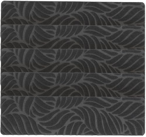 HORIALENCE 5 pièces Tapis Antidérapants pour Escaliers Tpr avec Dessin Gris Protection Sécurisée Contre les Chutes pour Maison et Animaux