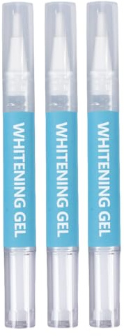 Shynova Penna sbiancante per denti, confezione da 3 penne bianchezze dentali con gel, applicazione precisa a pennello, ritocco anti-macchia, caffè/tè/tabacco, sbiancamento dei denti a casa