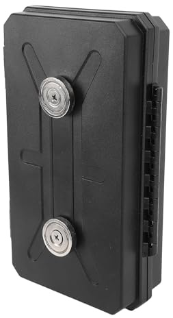 Demeras Cassetta Portachiavi Magnetica Custodia in ABS con Fissaggio Stabile e di Grande capacità Impermeabile Antivento Sotto la Scatola Portaoggetti dell'auto 2 Potenti Magneti per le Chiavi della