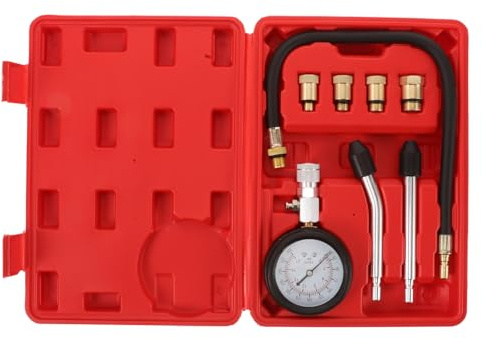 NESTINGHO Kit de Medidor de Compresión para Motor de Motocicleta y Automóvil, Aleación de Aluminio, Medición Precisa de Presión de Cilindros, Herramienta Multifuncional para Mecánicos