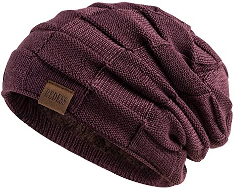 REDESS Beanie Hat pour Hommes et Femmes Hiver Chaud Chapeaux Tricot Slouchy épais Crâne Casquette