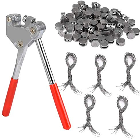 Tenazas para precintos (16,5 cm, apta para precintos de plomo Diámetro 8 mm + 10 mm de diámetro, incluye accesorios, 500 plomo Precintos 8 mm y 100 m plombe alambre